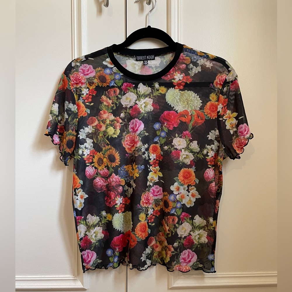 Current Mood mesh floral top size 1X